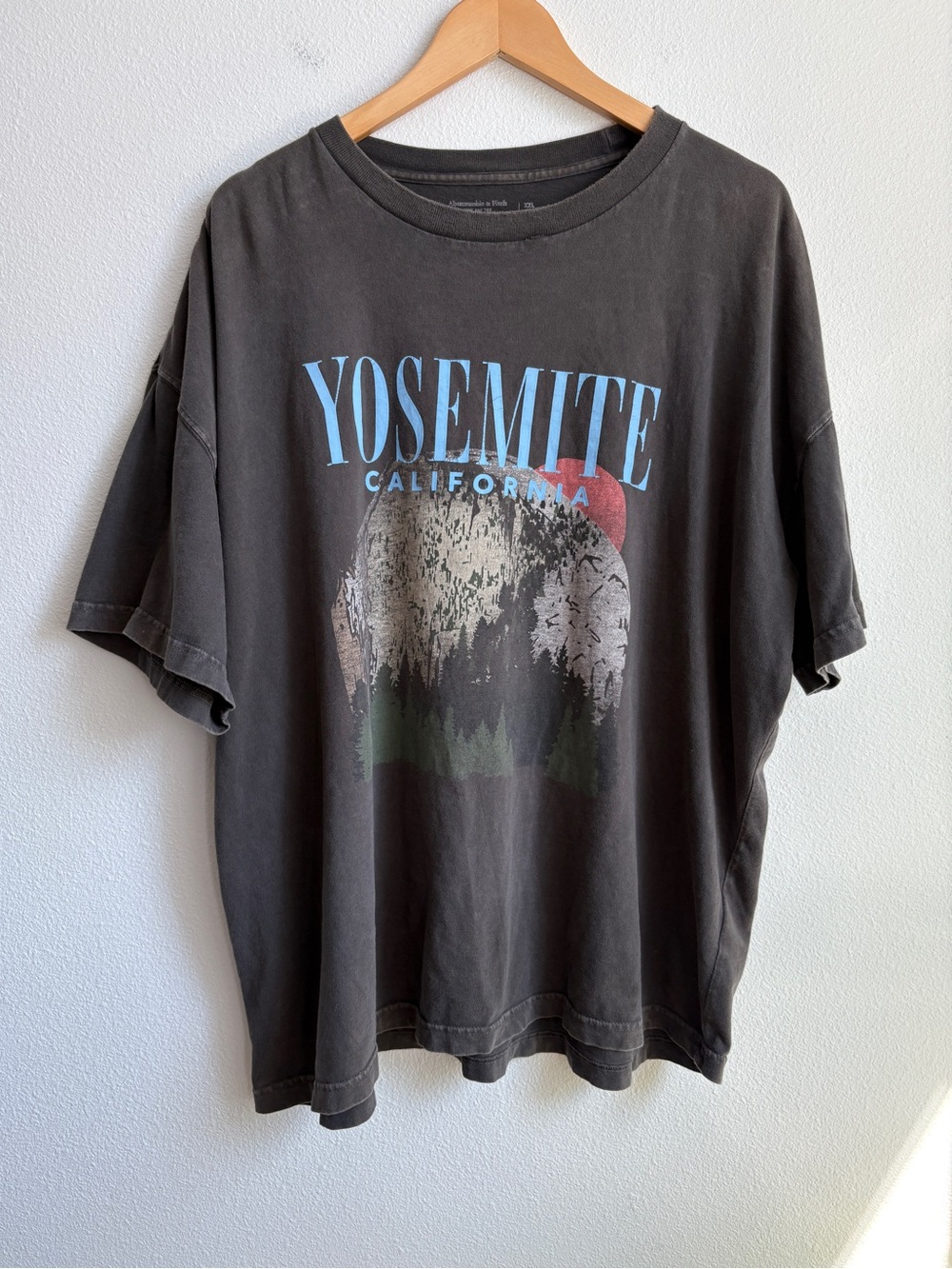 Abercrombie & Fitch Yosemite California Graphic Tee XXL Faded Black Oversized